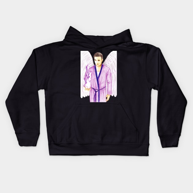 Archangel Zadkiel Keeper of the Violet Flame- Light Purple Kids Hoodie by EarthSoul